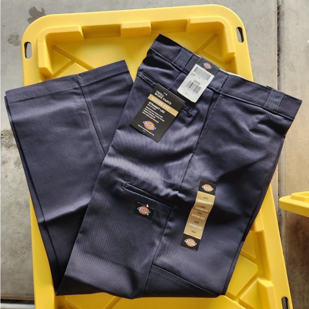 💙👖💙Dickies Men's Loose Fit Double Knee Twill Work Pants - Dark Navy - Size 32x30